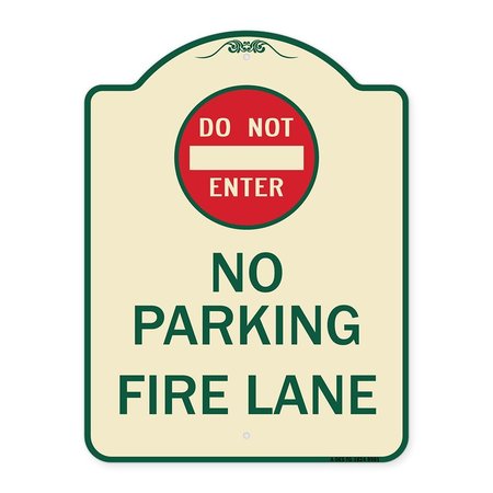 SIGNMISSION Designer Series-Do Not Enter No Parking Fire Lane With Graphic, 24" x 18", TG-1824-9981 A-DES-TG-1824-9981